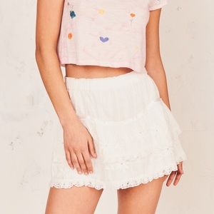 LoveShackFancy White Tully Skirt